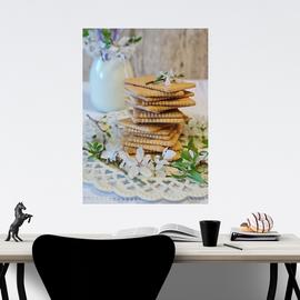 Muurdecoratie fotopanelen fotoschilderij koekjes bureau